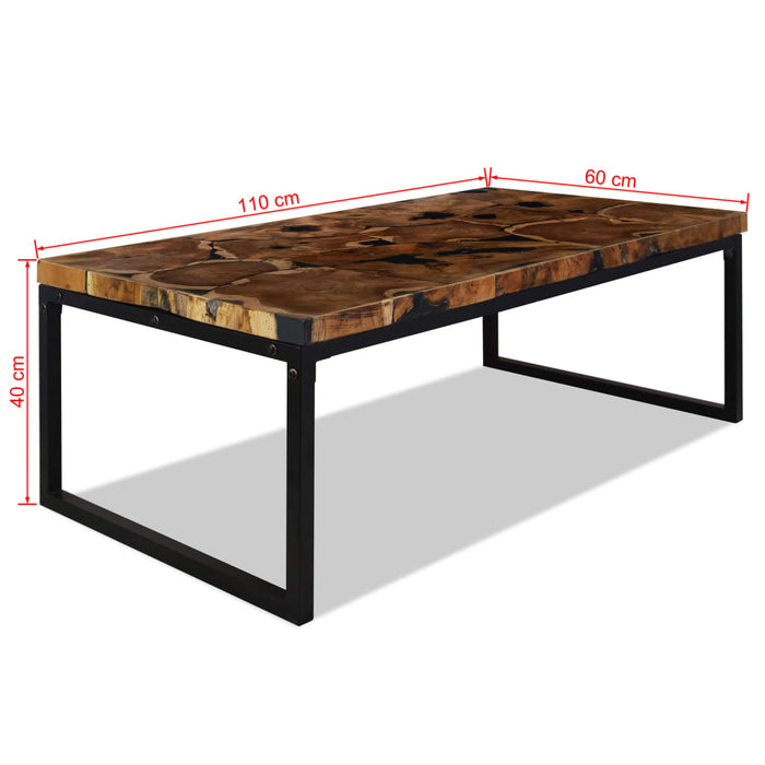Coffee table teak resin 110 x 60 x 40 cm