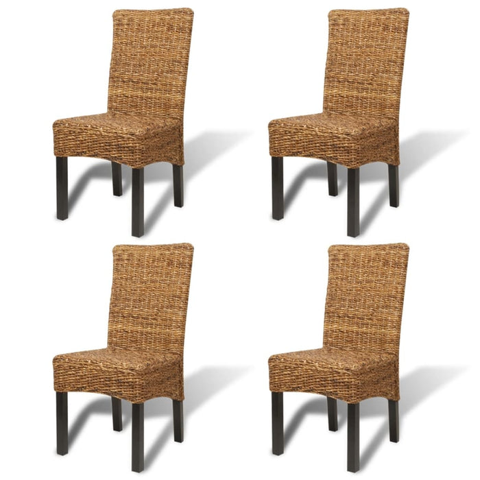 Dining room chairs 4 pcs. Abaca and mango solid wood