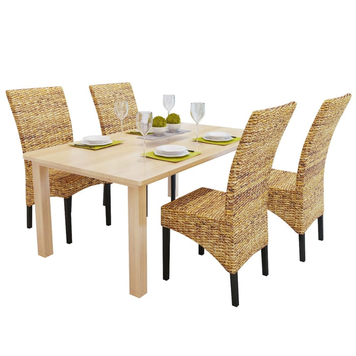 Dining room chairs 4 pcs. Abaca and mango solid wood