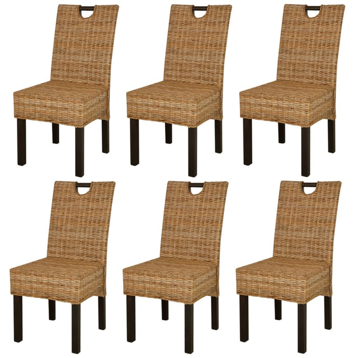 Dining room chairs 6 pcs. Kubu rattan mango wood