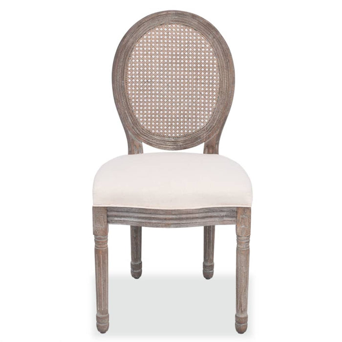 Dining room chairs 6 pcs. Cream fabric