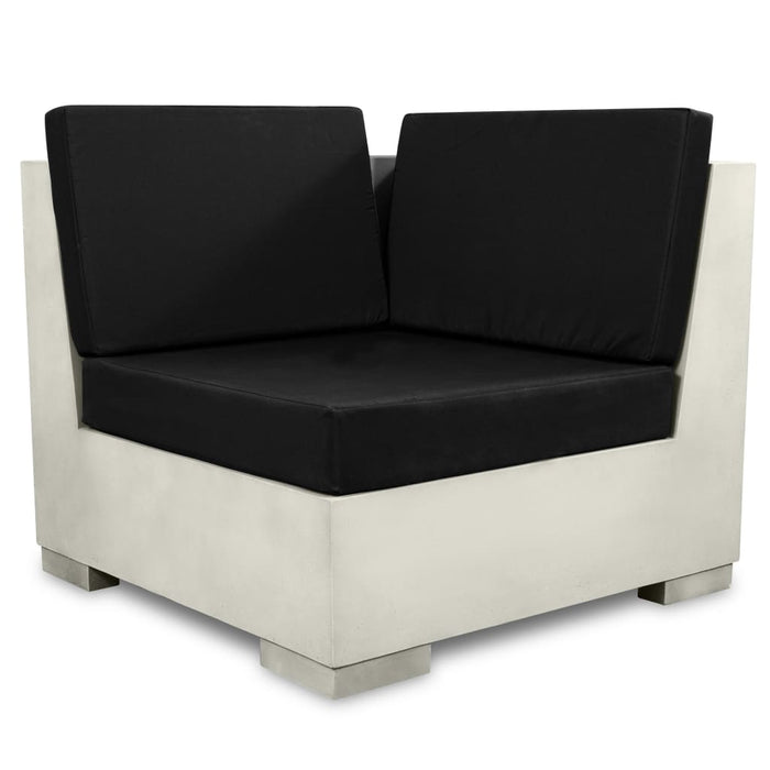 6-tlg. Garten-Lounge-Set mit Auflagen Beton Grau