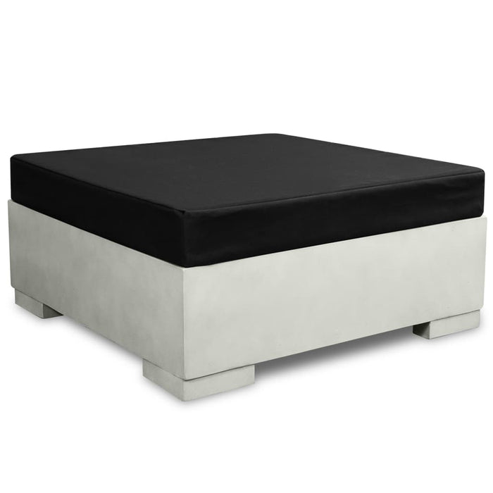 6-tlg. Garten-Lounge-Set mit Auflagen Beton Grau