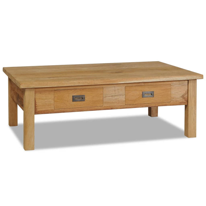Coffee table solid teak wood 100x60x35 cm