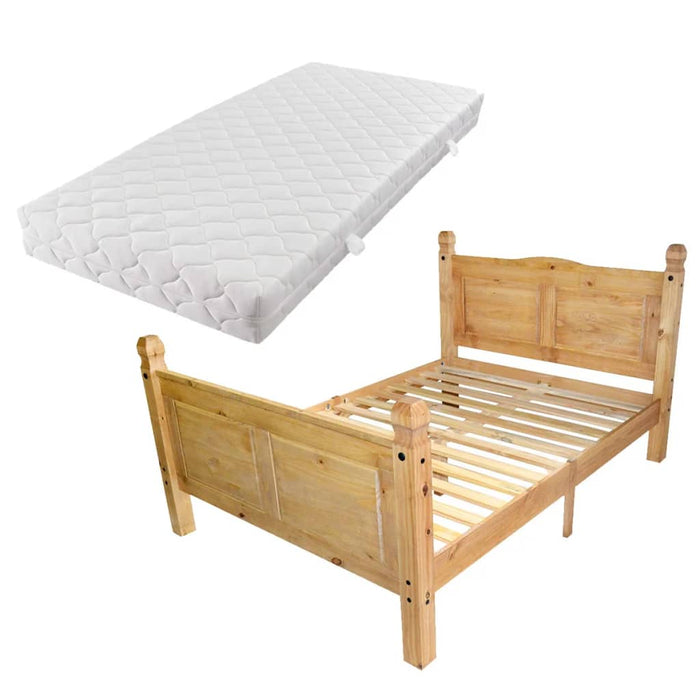 Bed with mattress Mexican pine Corona style 160 x 200 cm