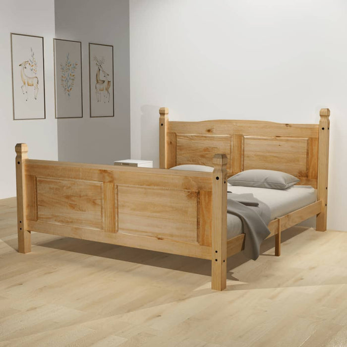 Bed + Memory Mattress Mexican Pine Corona 160 x 200 cm