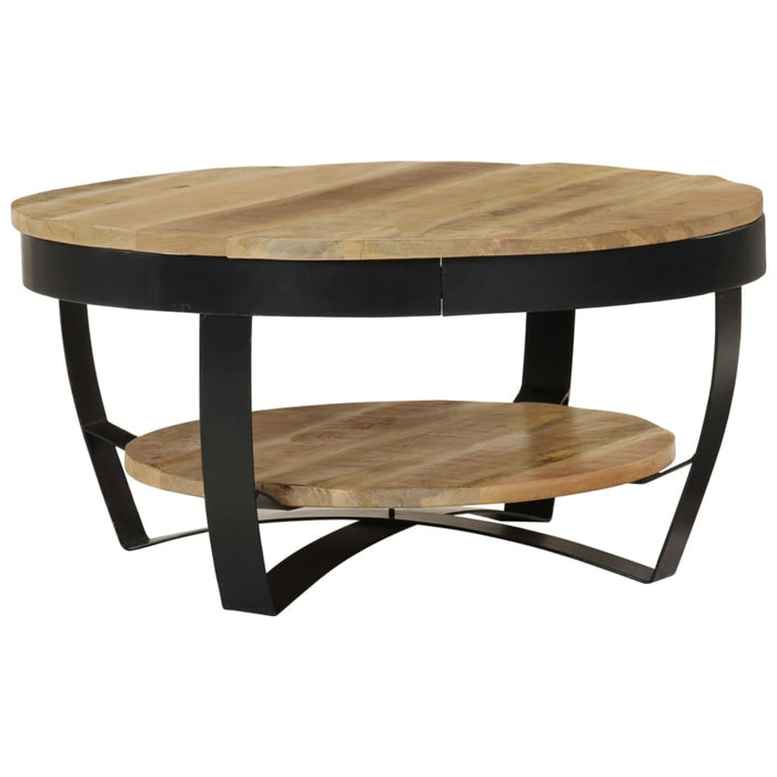 Coffee table solid rough mango wood 65 x 32 cm