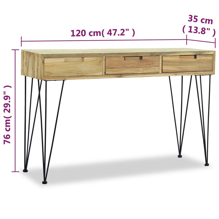 Konsolentisch Meike 120 x 35 x 76 cm Teak Massiv