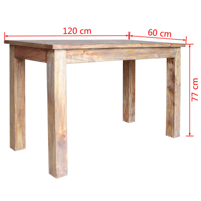 Dining room table Recycled solid wood 120 x 60 x 77 cm