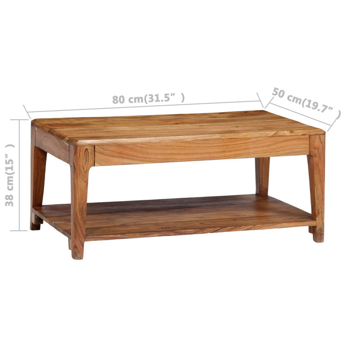 Couchtisch Massivholz 88 x 50 x 38 cm