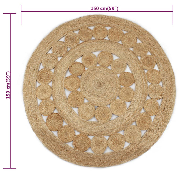 Rug braided pattern jute 150 cm round