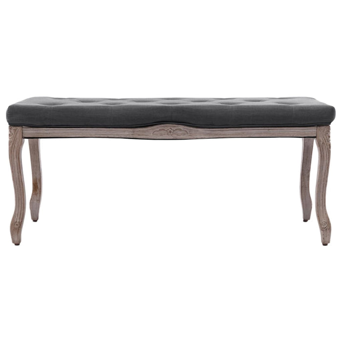 Bench linen solid wood 110x38x48 cm dark gray