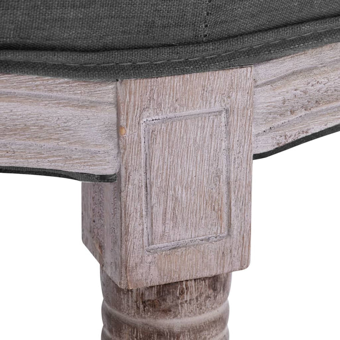 Bench linen solid wood 150x40x48 cm dark gray