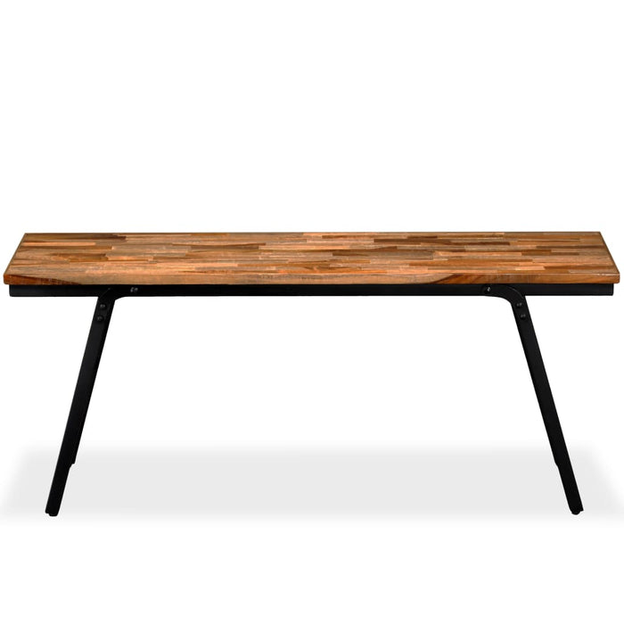 Bench Recycled teak and steel 110 x 35 x 45 cm