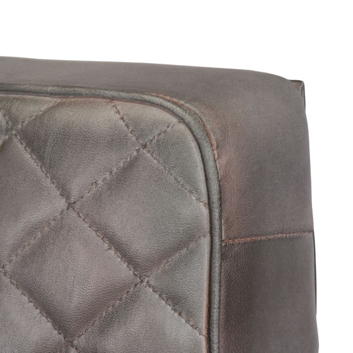 Armchair real leather gray