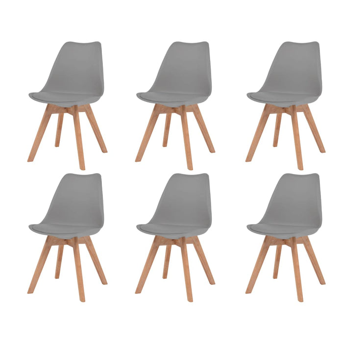 Dining room chairs 6 pcs. Gray plastic