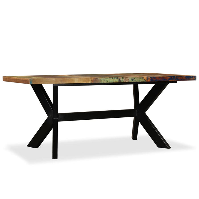 Solid reclaimed wood dining table and steel frame 180 cm