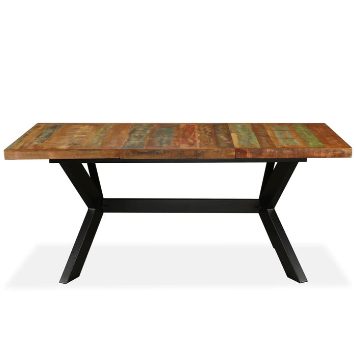 Solid reclaimed wood dining table and steel frame 180 cm