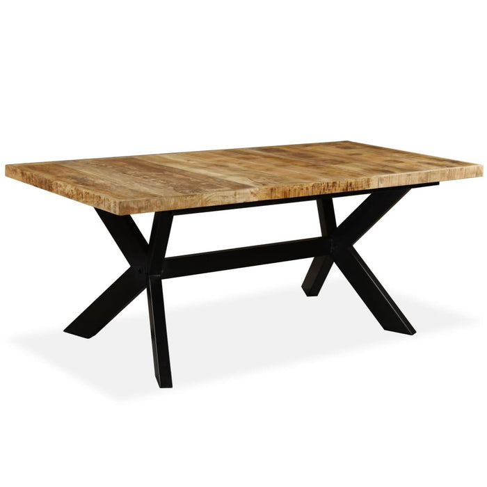 Dining table solid mango wood and steel frame 180 cm