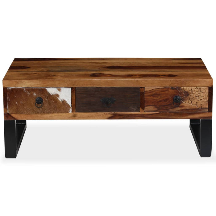 Couchtisch Massivholz 90 x 50 x 35 cm