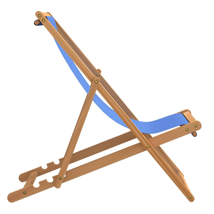 Liegestuhl Teak 56×105×96 cm Blau