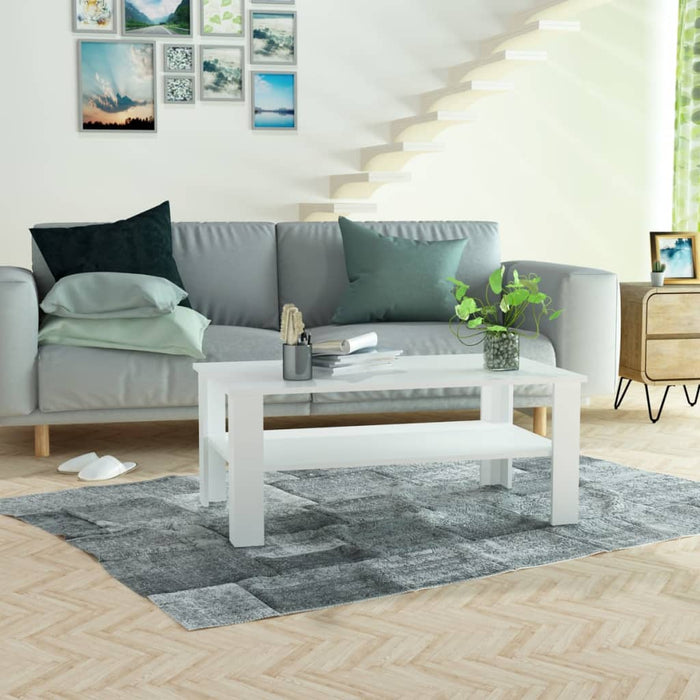 Coffee table made of wood 100x59x42 cm white