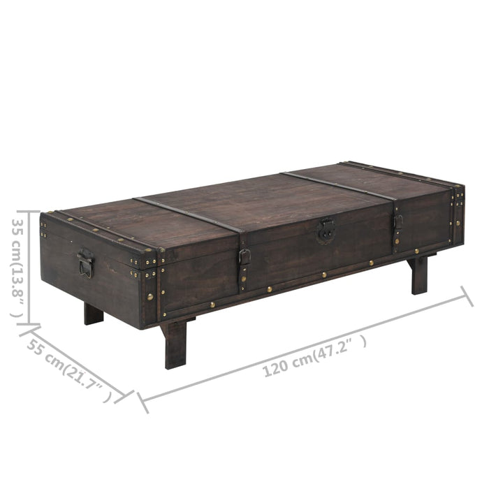 Coffee table solid wood vintage style 120 x 55 x 35 cm