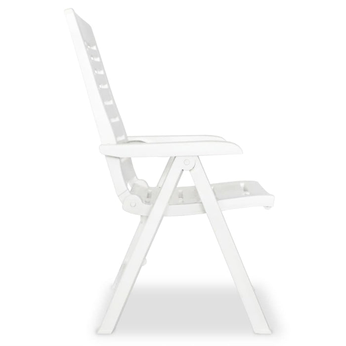 Adjustable garden chairs 2 pieces. Plastic white