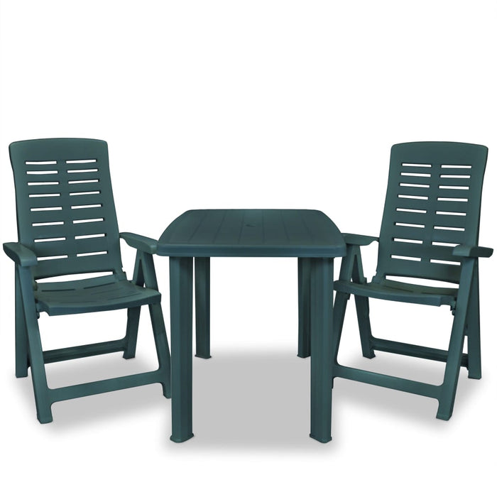 3-tlg. Bistro-Set Kunststoff Grün