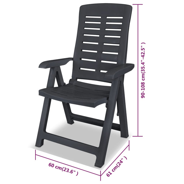 5-tlg. Garten-Essgruppe Kunststoff Anthrazit