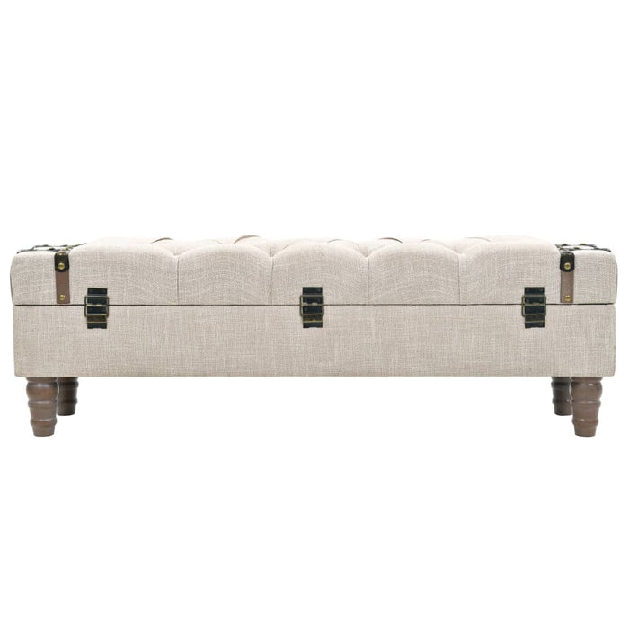 Storage bench solid wood and steel 111 x 34 x 37 cm