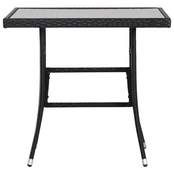 Garden table black 80 x 80 x 74 cm poly rattan