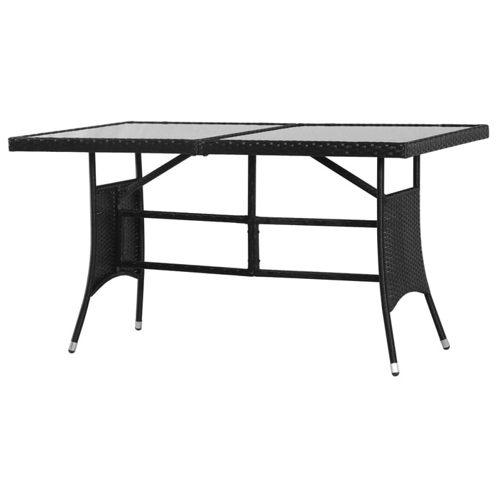Garden table black 140 x 80 x 74 cm poly rattan