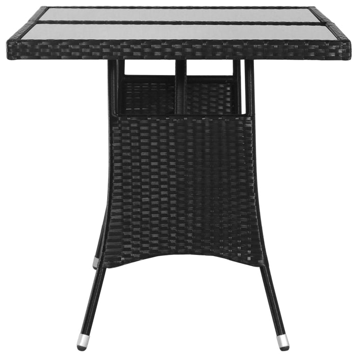 Garden table black 140 x 80 x 74 cm poly rattan
