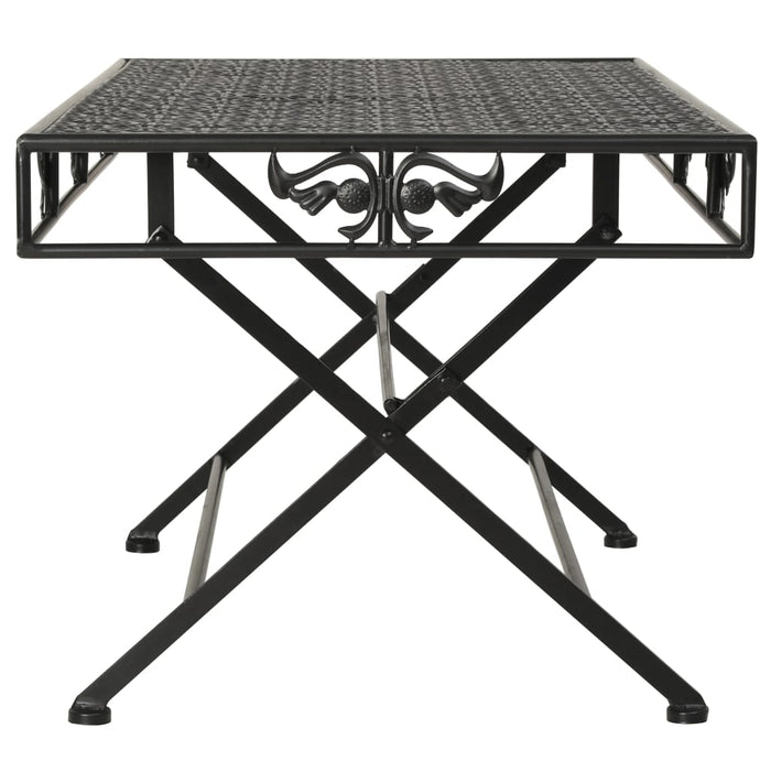 Coffee table folding vintage style metal 100x50x45 cm black