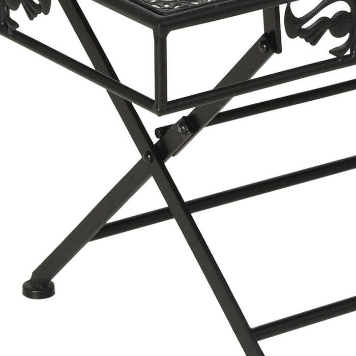Coffee table folding vintage style metal 100x50x45 cm black