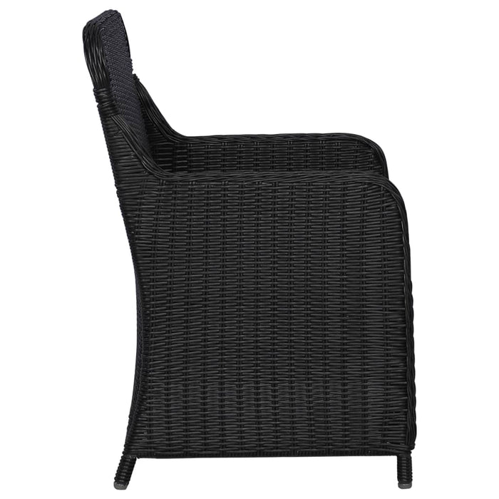 Garden chairs with cushions 2 pieces. Poly rattan black