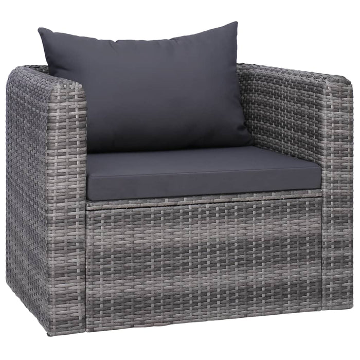 6 pcs. Garden sofa set with cushions and cushions poly rattan grey