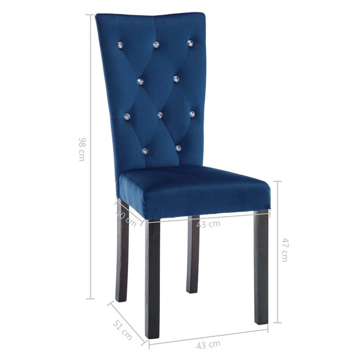 Dining room chairs 4 pcs. Dark blue velvet
