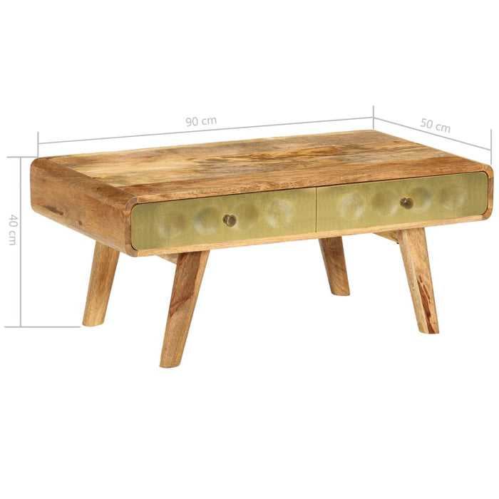 Couchtisch Mangoholz Massiv 90 x 50 x 40 cm