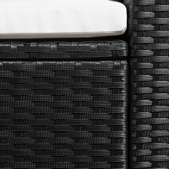 3-tlg. Garten-Lounge-Set Poly Rattan Schwarz und Weiß