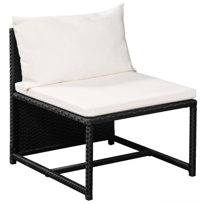 12-tlg. Garten-Lounge-Set mit Auflagen Poly Rattan Schwarz