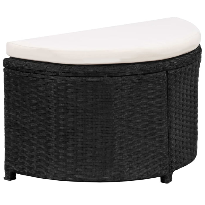 12-tlg. Garten-Lounge-Set mit Auflagen Poly Rattan Schwarz