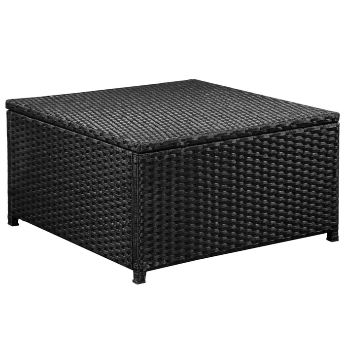 12-tlg. Garten-Lounge-Set mit Auflagen Poly Rattan Schwarz