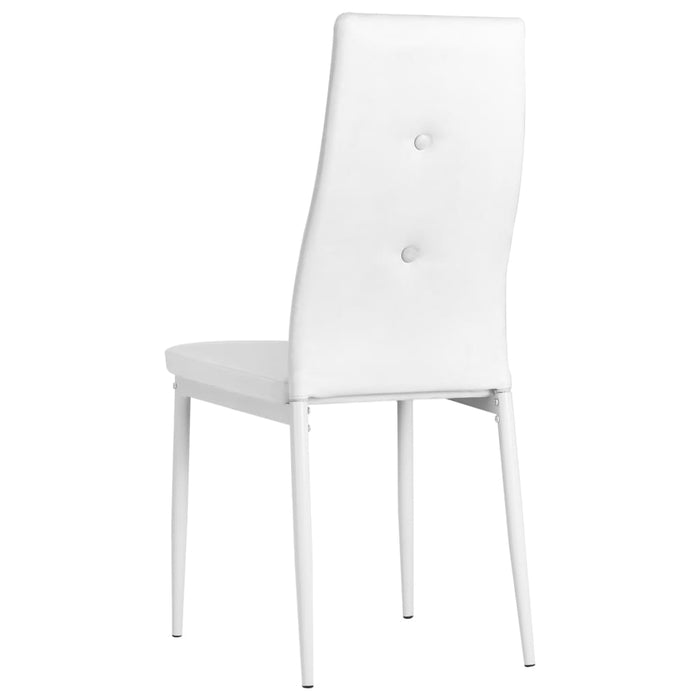 Dining room chairs 4 pcs. White faux leather