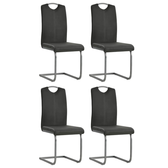Cantilever chairs 4 pcs. Gray faux leather