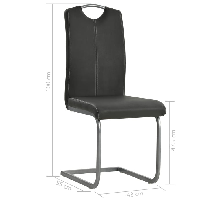 Cantilever chairs 4 pcs. Gray faux leather
