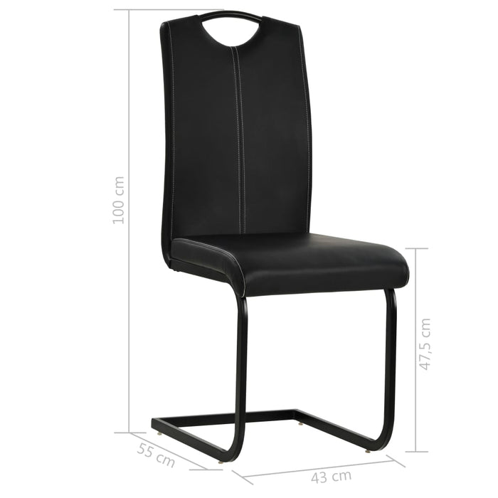 Cantilever chairs 4 pcs. Black faux leather