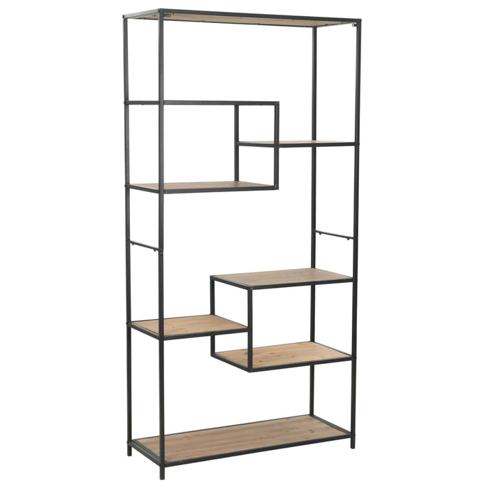 Bookcase made of solid fir wood and steel 90.5x35x180 cm