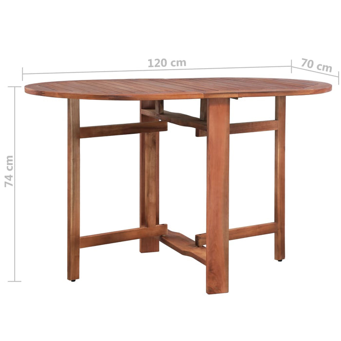 Folding garden table 120 x 70 x 74 cm solid acacia wood
